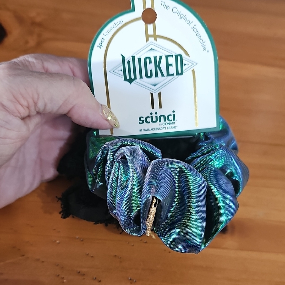 Scunci Wicked Blue and Green Scrunchie